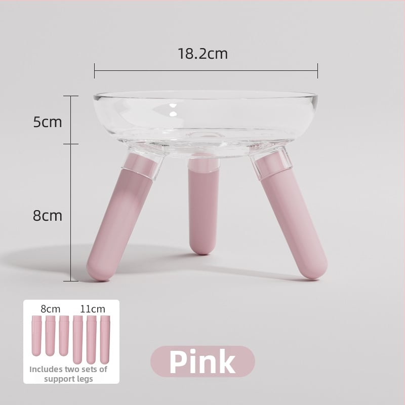 Μπολ φαγητού και ποτίσματος για γάτες και σκύλους, διαφανές γυάλινο μπολ, αυτόματη σίτιση, κατασκευή από πλαστικό και γυαλί