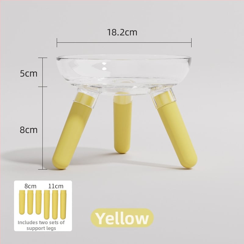 Μπολ φαγητού και ποτίσματος για γάτες και σκύλους, διαφανές γυάλινο μπολ, αυτόματη σίτιση, κατασκευή από πλαστικό και γυαλί