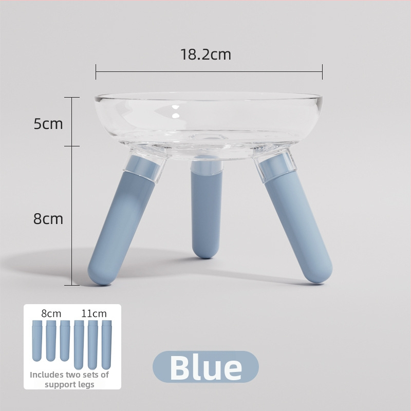 Μπολ φαγητού και ποτίσματος για γάτες και σκύλους, διαφανές γυάλινο μπολ, αυτόματη σίτιση, κατασκευή από πλαστικό και γυαλί