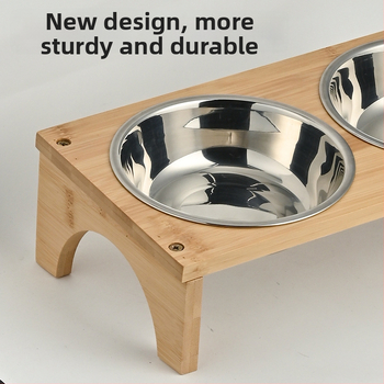 Ταΐστρα γάτας με ξύλινο πλαίσιο από Heng xiang, προέλευση Chaozhou, εργαλείο φροντίδας κατοικίδιων