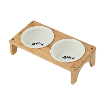 Ταΐστρα γάτας με ξύλινο πλαίσιο από Heng xiang, προέλευση Chaozhou, εργαλείο φροντίδας κατοικίδιων