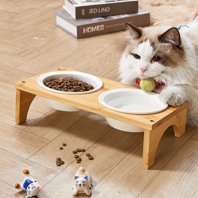 Ταΐστρα γάτας με ξύλινο πλαίσιο από Heng xiang, προέλευση Chaozhou, εργαλείο φροντίδας κατοικίδιων