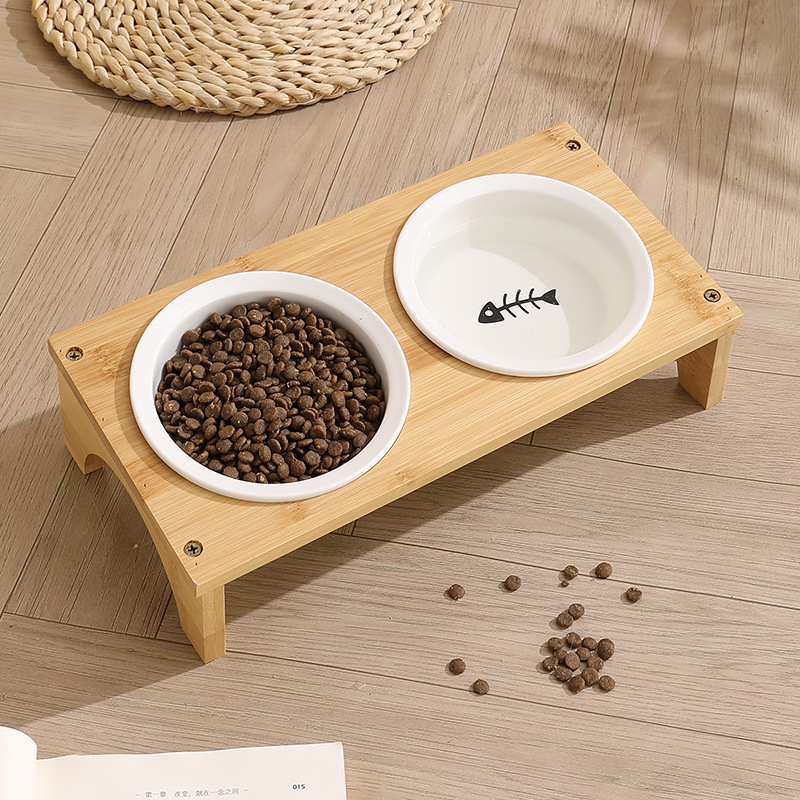 Ταΐστρα γάτας με ξύλινο πλαίσιο από Heng xiang, προέλευση Chaozhou, εργαλείο φροντίδας κατοικίδιων