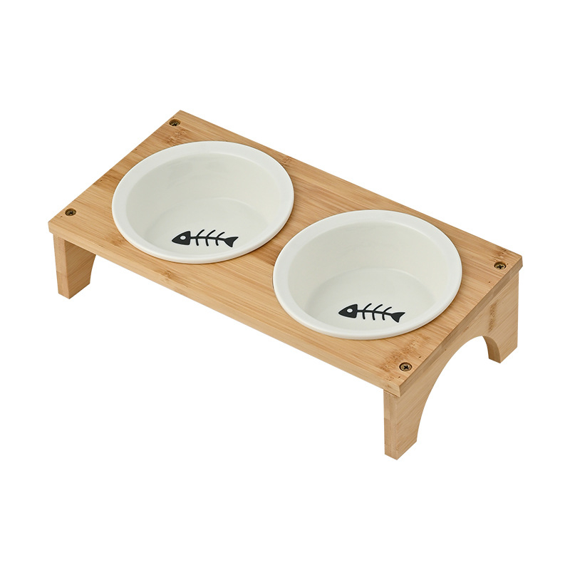 Ταΐστρα γάτας με ξύλινο πλαίσιο από Heng xiang, προέλευση Chaozhou, εργαλείο φροντίδας κατοικίδιων