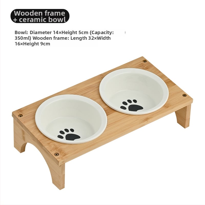 Ταΐστρα γάτας με ξύλινο πλαίσιο από Heng xiang, προέλευση Chaozhou, εργαλείο φροντίδας κατοικίδιων