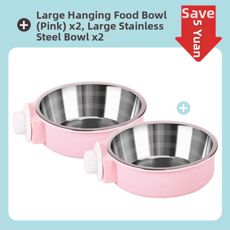 Μπολ φαγητού και ποτού για γάτες από ανοξείδωτο ατσάλι με κρεμάμενο σχεδιασμό