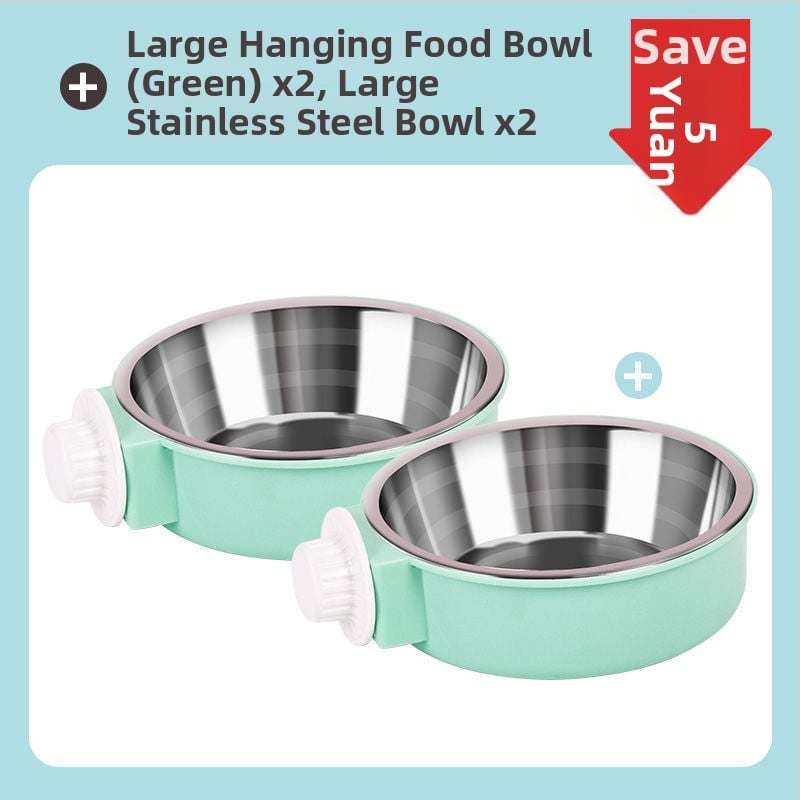 Μπολ φαγητού και ποτού για γάτες από ανοξείδωτο ατσάλι με κρεμάμενο σχεδιασμό