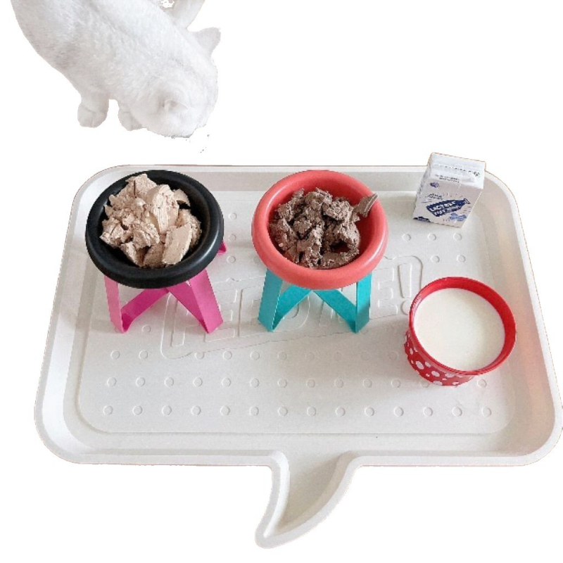 Kaķu un suņu ēdiena padevējs – noplūdes drošs paliktnis, ūdensnoturīgs kaķa bļodai paliktnis, PP materiāls, zīmols Alice