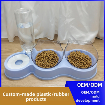 Αυτόματος τροφοδότης γάτας με διπλά μπολ φαγητού και νερού, αντιδιαρροϊκό σχέδιο, πλαστικό, Γκουανγκντόνγκ