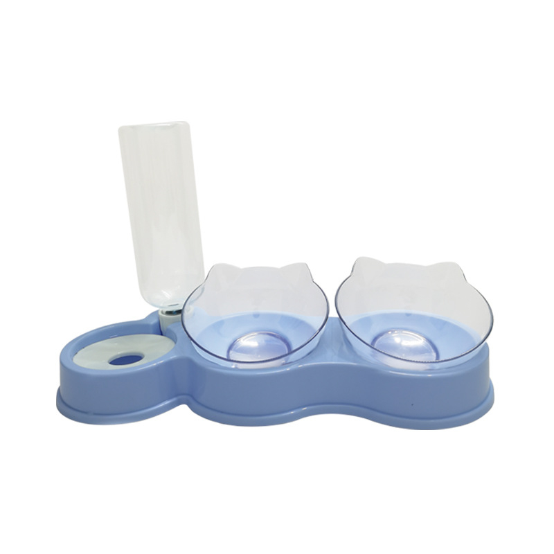 Αυτόματος τροφοδότης γάτας με διπλά μπολ φαγητού και νερού, αντιδιαρροϊκό σχέδιο, πλαστικό, Γκουανγκντόνγκ