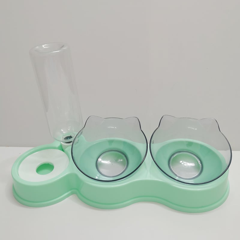 Αυτόματος τροφοδότης γάτας με διπλά μπολ φαγητού και νερού, αντιδιαρροϊκό σχέδιο, πλαστικό, Γκουανγκντόνγκ
