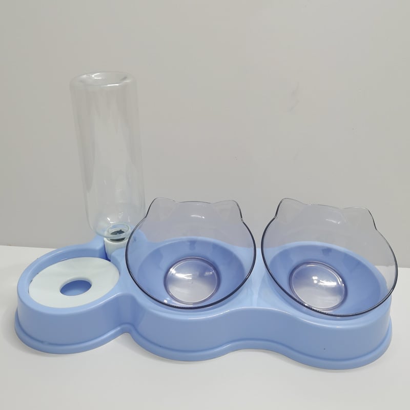 Αυτόματος τροφοδότης γάτας με διπλά μπολ φαγητού και νερού, αντιδιαρροϊκό σχέδιο, πλαστικό, Γκουανγκντόνγκ