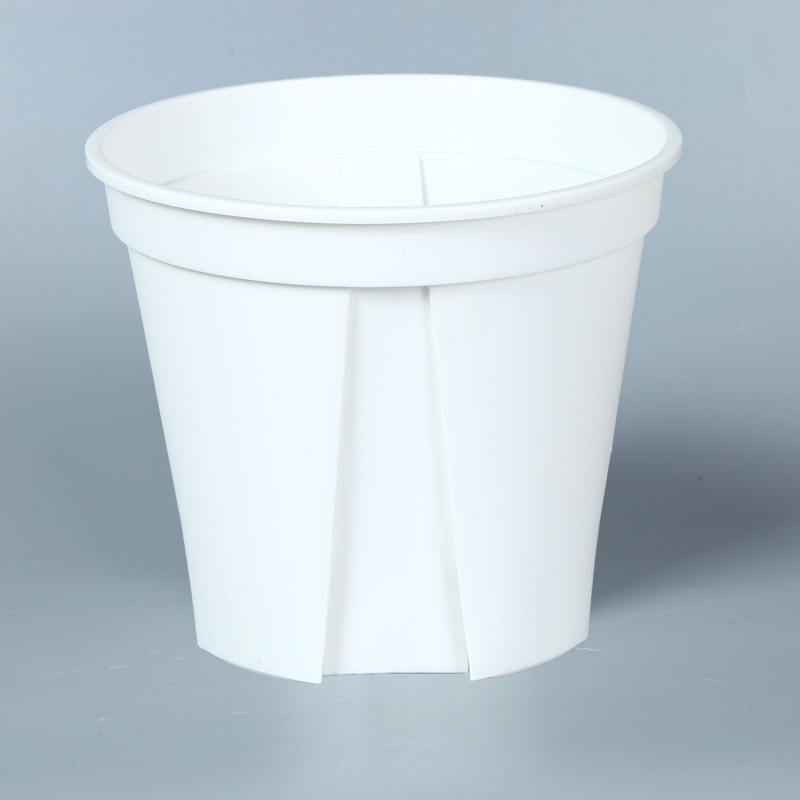 Wing Green kružna plastična posuda za cvijeće s debelim stijenkama, bijelo-zelena, dizajn kontrole korijena, promjer 14-36 cm