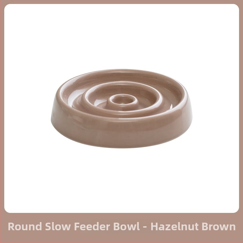 Κύπελλο γάτας για αργή σίτιση με στήριξη αυχένα και αντι-πνιγμό, ξύλινο, Xingmi Ceramic