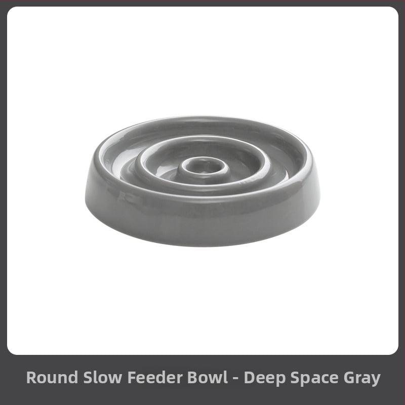 Κύπελλο γάτας για αργή σίτιση με στήριξη αυχένα και αντι-πνιγμό, ξύλινο, Xingmi Ceramic