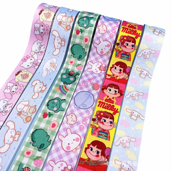 Dviejų pusių poliesterio lanyardas kaukėms, čiulptuko laikiklis ir vandens buteliuko dirželis – 10 jardų ritinyje, prekės ženklas Spinning Ribbon