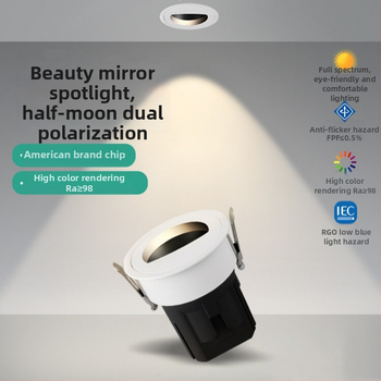 Ενσωματωμένο LED φωτιστικό μπάνιου για καθρέφτη, COB LED, 95+ CRI, 220V, αλουμινένιο περίβλημα, διακόπτης κουμπιού