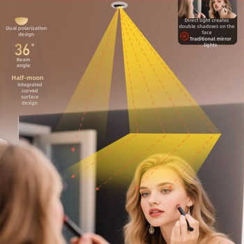 Ενσωματωμένο LED φωτιστικό μπάνιου για καθρέφτη, COB LED, 95+ CRI, 220V, αλουμινένιο περίβλημα, διακόπτης κουμπιού