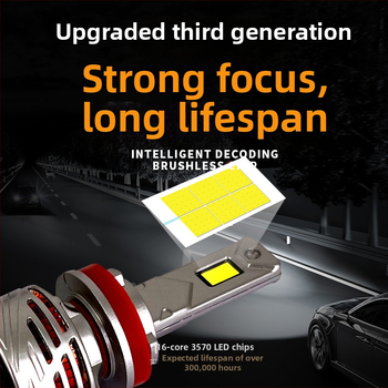 Φανάρι LED αυτοκινήτου για H1/H3/H4/H7/H8/H9/H11/9005/9006/9012 - 65W, 12V, 5000-12000lm, IP68, 100000h