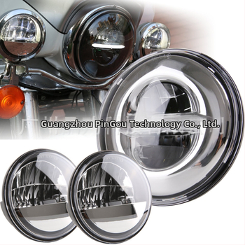 Harley miglu lukturu komplekts: 1 primārais lukturis + 2 miglas lukturi, LED 12V, IP67, 60W, alumīnija sakausējuma korpuss, kalpošanas laiks 30000h