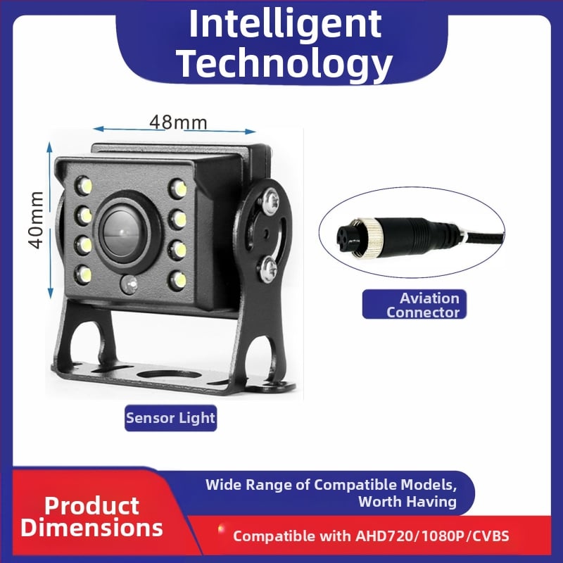 Κάμερα οπισθοπορείας αυτοκινήτου, μοντέλο Zl-01, 12–36V, 1080P/720P, AHD/CCD, προβολή 90–120°