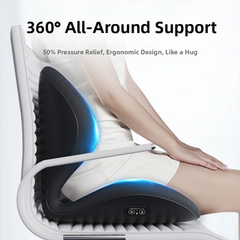 Perne încălzite pentru scaun, cu spătar integrat pentru birou, umplutură memory foam, suport lombar