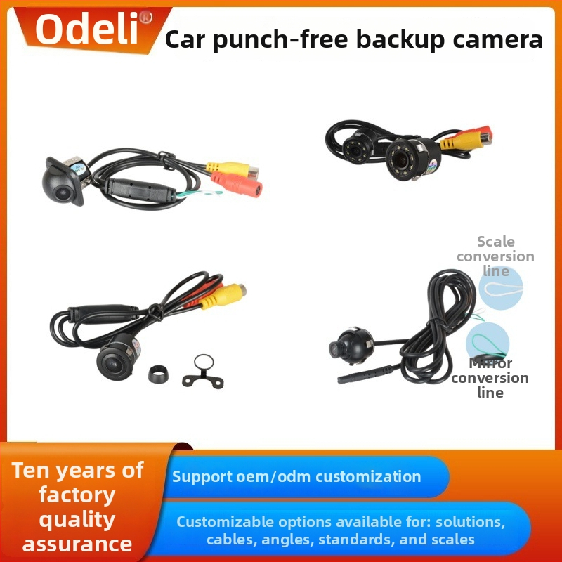 Transportlīdzekļa kamera (aizmugurējā skatā) ar 180° skata leņķi, 1280x720 izšķirtspēja, NTSC signāls, 12V barošanas avots