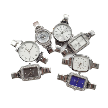 Ceas cu brățară, cadran pătrat, mișcare cuarț, curea din oțel inoxidabil, carcasă din metal, coronă spirală