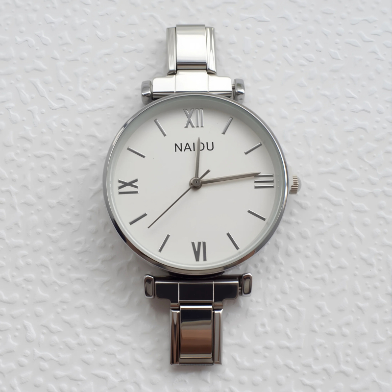 Ceas cu brățară, cadran pătrat, mișcare cuarț, curea din oțel inoxidabil, carcasă din metal, coronă spirală