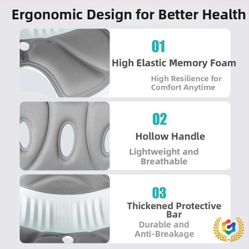 Pernuță de șezut cu suport lombar ergonomic, spumă memory, umplutură din fibre poliesterice, stil modern minimalist, personalizabil.
