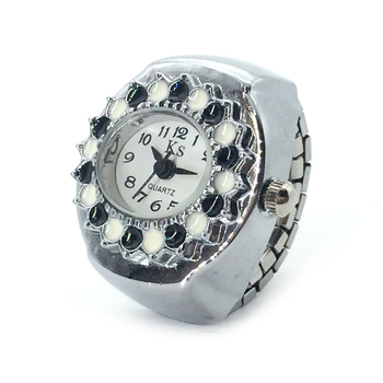 Ceas inel cu cuarț, mișcare SL68, afișaj analogic, carcasă și curea din aliaj