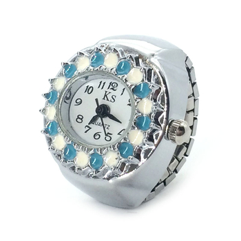 Ceas inel cu cuarț, mișcare SL68, afișaj analogic, carcasă și curea din aliaj