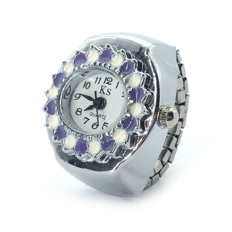 Ceas inel cu cuarț, mișcare SL68, afișaj analogic, carcasă și curea din aliaj