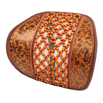 Auto jostas atbalsta spilvens ar koka pērlītēm – Kaixiang, pildījums no koka pērlītēm, raksts Ķīnas mezglu ar labvēlīgu zīmi