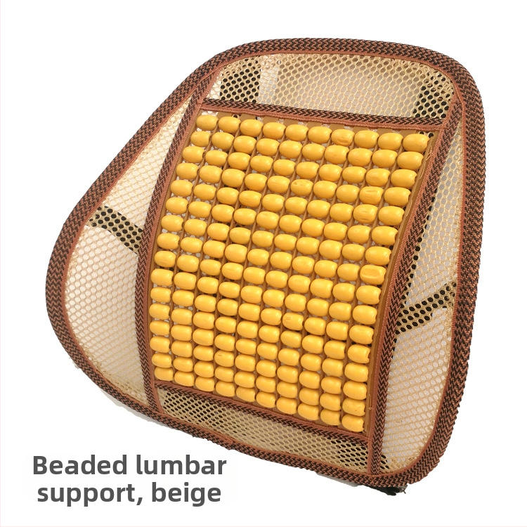 Auto jostas atbalsta spilvens ar koka pērlītēm – Kaixiang, pildījums no koka pērlītēm, raksts Ķīnas mezglu ar labvēlīgu zīmi