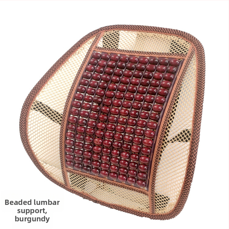 Auto jostas atbalsta spilvens ar koka pērlītēm – Kaixiang, pildījums no koka pērlītēm, raksts Ķīnas mezglu ar labvēlīgu zīmi