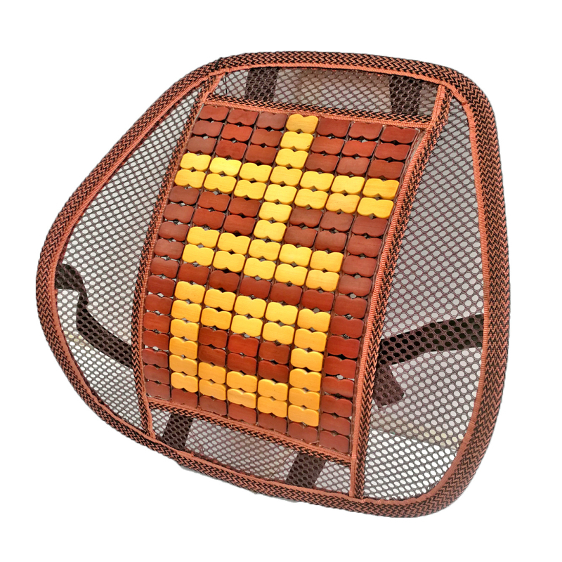 Auto jostas atbalsta spilvens ar koka pērlītēm – Kaixiang, pildījums no koka pērlītēm, raksts Ķīnas mezglu ar labvēlīgu zīmi