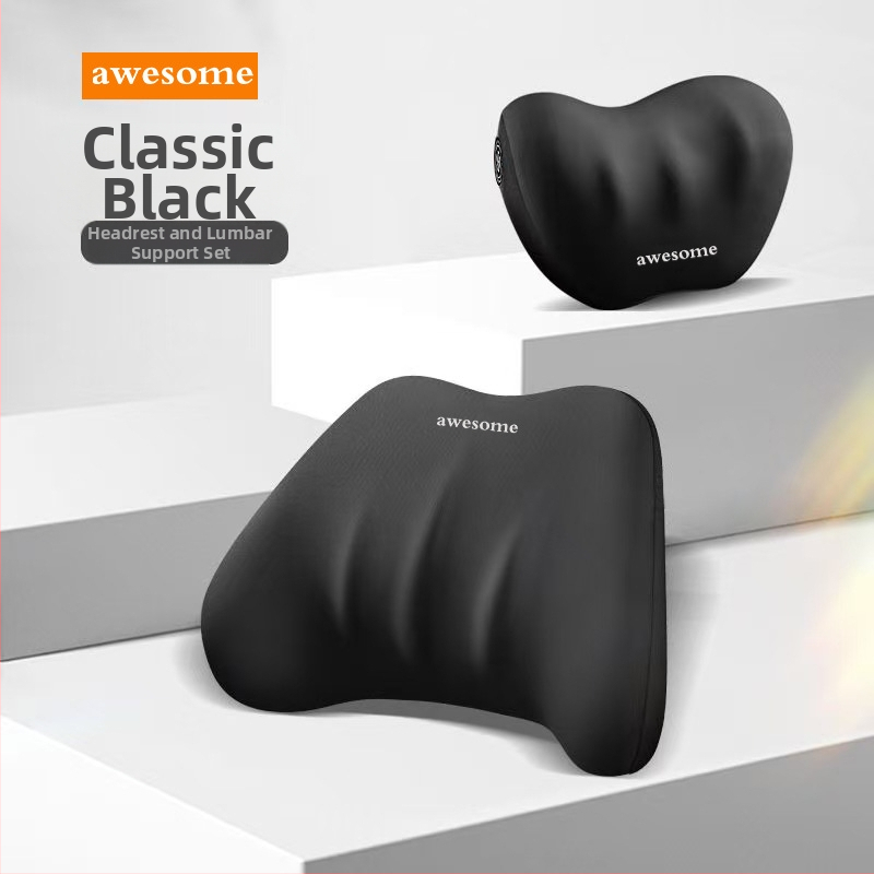 Automašīnas galvas atslēgas un jostas atbalsta spilvens – atmiņas putas, piena zīda materiāls, universāls lietojums