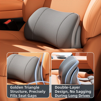 Automašīnas muguras atbalsta spilvens ar palmiju šķiedras pildījumu, vienkrāsains, vissezonu lietošanai, saderīgs ar Bfu auto, elpojošs