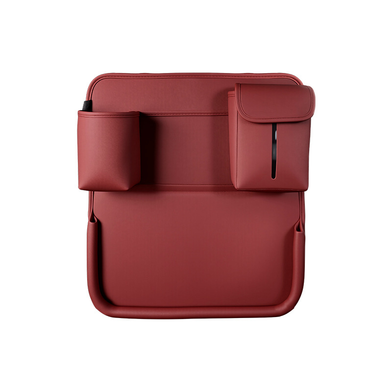 Automobilio galinės sėdynės sulankstomas stalas su didele talpa — daugiafunkcis, skirtas valgyti, mokytis ir naudotis planšetiniu kompiuteriu; odos medžiaga; sieninis montavimas; universalus suderinamumas