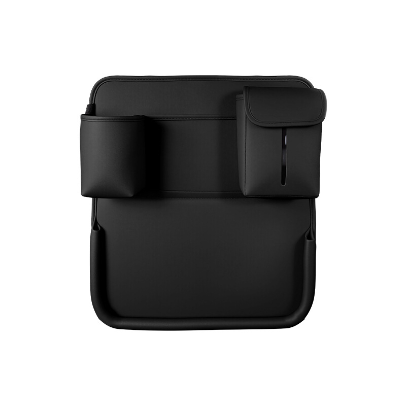 Automobilio galinės sėdynės sulankstomas stalas su didele talpa — daugiafunkcis, skirtas valgyti, mokytis ir naudotis planšetiniu kompiuteriu; odos medžiaga; sieninis montavimas; universalus suderinamumas