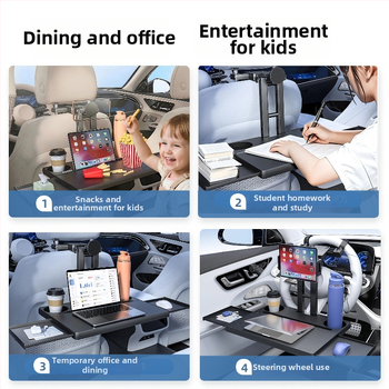 Waytogrow Automobilinis stalėlis – ABS, neslidus, sulankstomas stalas su pasukamu daugiakryptiniu funkcionalumu, Sieninis tvirtinimas, Universalus suderinamumas