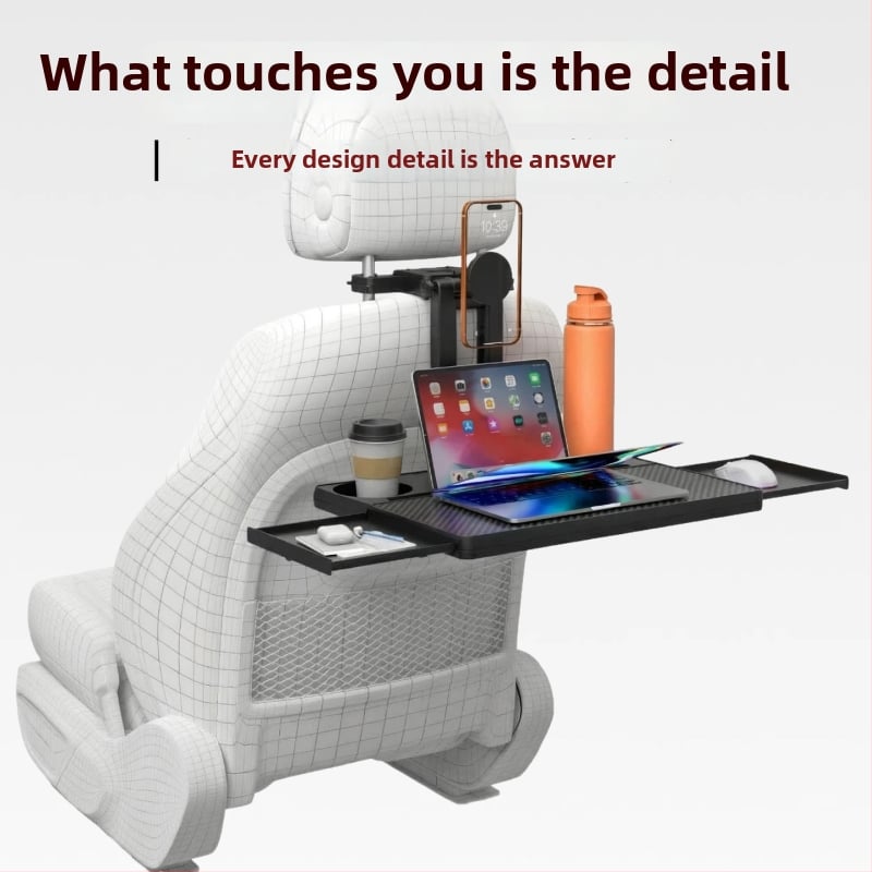 Waytogrow Automobilinis stalėlis – ABS, neslidus, sulankstomas stalas su pasukamu daugiakryptiniu funkcionalumu, Sieninis tvirtinimas, Universalus suderinamumas