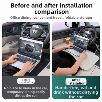 Sklopivi drveni stol za automobil za blagovanje, s ugradnjom klikom