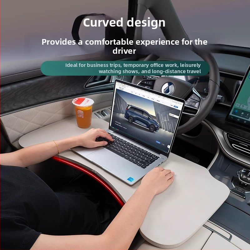 Сгъваема дървена маса за кола за хранене със щипков монтаж, подходяща за общи автомобили.