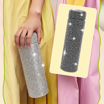 Nerūsējošā tērauda izolēta automašīnas krūze ar dimanta ieklājumu – pārnēsājams ceļojumu ūdens pudele