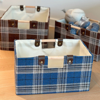 Stola uzglabāšanas kaste ar režģa rakstu; materiāls: ārējā audums + 3 mm PP plāksne + iekšējā poliestera audums; stils: japāņu stils; funkcija: organizēt