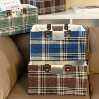 Stola uzglabāšanas kaste ar režģa rakstu; materiāls: ārējā audums + 3 mm PP plāksne + iekšējā poliestera audums; stils: japāņu stils; funkcija: organizēt