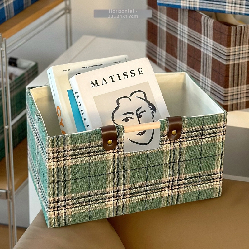 Stola uzglabāšanas kaste ar režģa rakstu; materiāls: ārējā audums + 3 mm PP plāksne + iekšējā poliestera audums; stils: japāņu stils; funkcija: organizēt