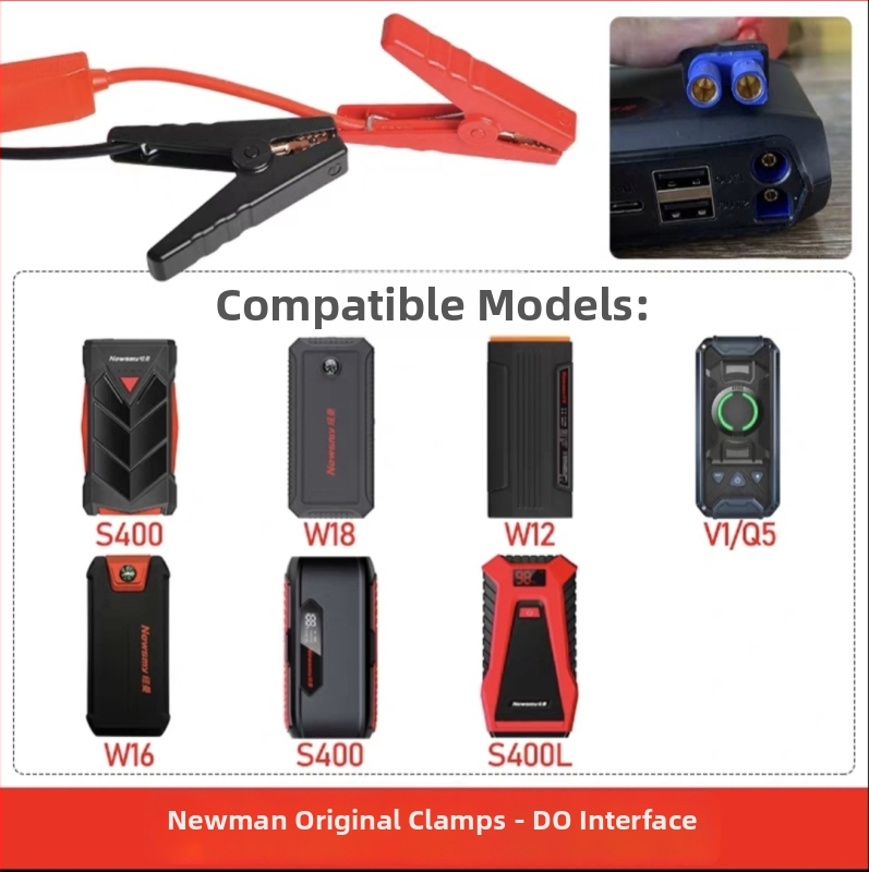 Auto ārkārtas iedarbināšanas klemmi, akumulatora pozitīvajam un negatīvajam polam, no plastmasas